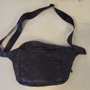Black Quilted Belt Bag